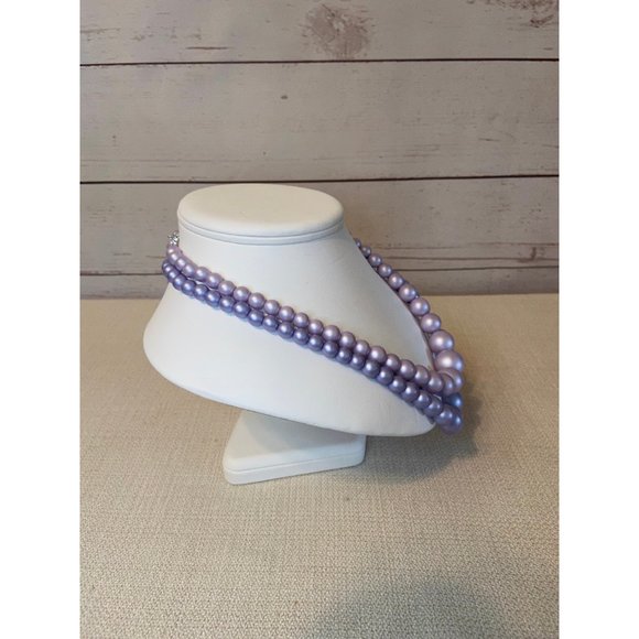 Vtg 1950's Purple Beaded Necklace - Picture 5 of 6